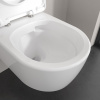Villeroy&Boch Skyla Унитаз подвесной 370*530*315, округлый, безободковый, смыв Tornado, в комплекте сиденье SoftClosing, цвет альпийский белый 