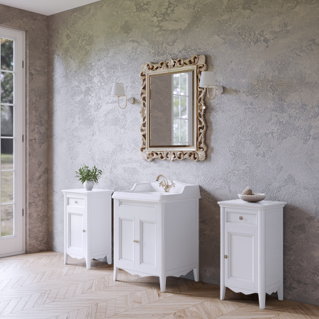 TW Veronica, База с раковиной Simas AR824bi*1 68*54см с 1отв. под смеситель , 2 расп. дверки, доводч. Blum, ручки: Riflesso бронза, цвет: bianco 