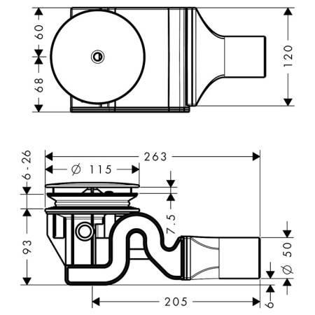 Сифон, Hansgrohe, Raindrain, для душевых поддонов 