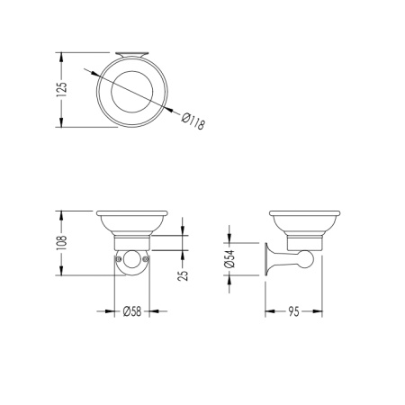 Devon New York Мыльница с настенным держателем, керамика/хром 