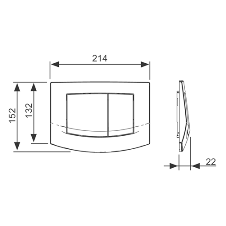 TECEambia, панель смыва с двумя клавишами, белая 