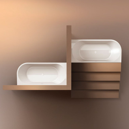 Gruppo Treesse Cora Ванна 170x75x60h см акриловая пристенная в правый угол, белая матовый 