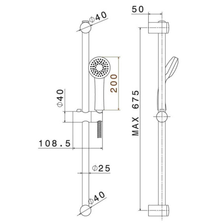 Kerama Marazzi Душевая стойка PIANO без выхода для подачи воды, цвет хром 
