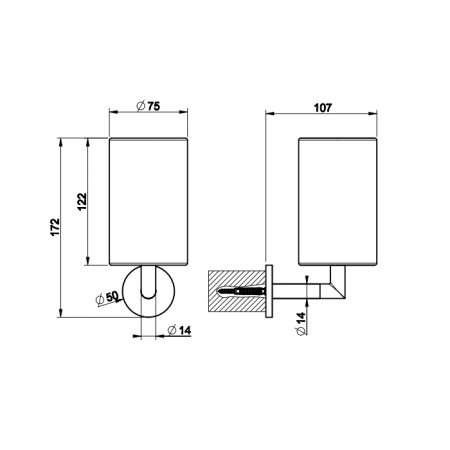 Gessi Anello Стакан настенный белый, цвет: хром 