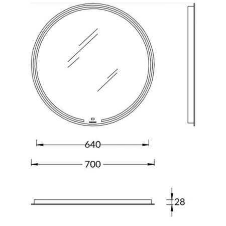 Kerama Marazzi Зеркало MIO круглое с диммером 80, белое 