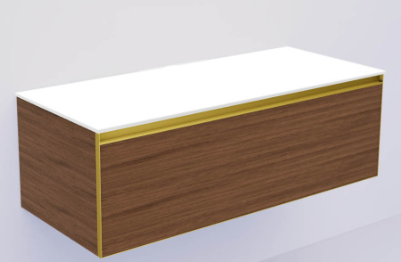 QUATRO 1 120CM  тумба BILBAO профиль MATT GOLD + внутр. подсв. 