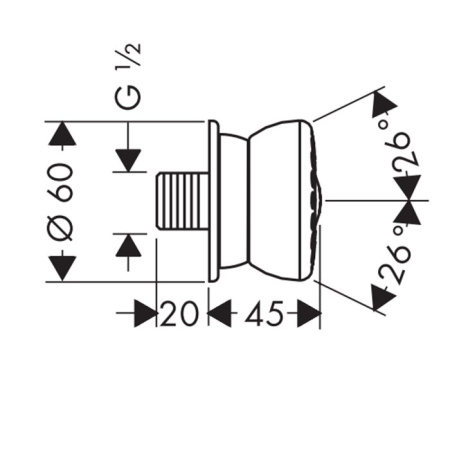 HG Bodyvette Боковая форсунка, 1jet, stop,  G1/2, цвет: хром 
