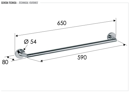 Полотенцедержатель 60 см Remer Guest GS30NO, черный матовый 