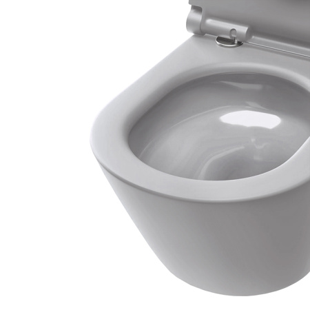 Catalano Zero Унитаз подвесной 55x35, безободковый, смыв Tornado, покрытие Twinglaze+, без крепежа, цвет Cemento Satinato 