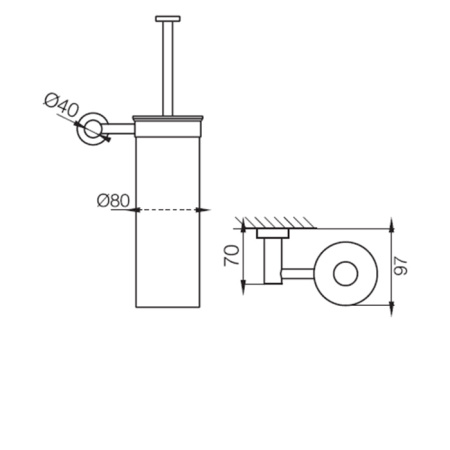 FIMA|Carlo Frattini Rotola Ёршик настенный, цвет золото 