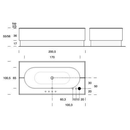 VITAGE milldue edition Ванна 1800х750 мм., стальная, подача воды из крана, в комплекте с сифоном и стоком, цвет белый 
