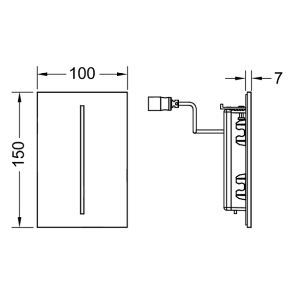 TECE TECE TECEfilo Электронная панель смыва писсуара TECEfilo-Solid, питание от сети 230 В, цвет: белый глянцевый 