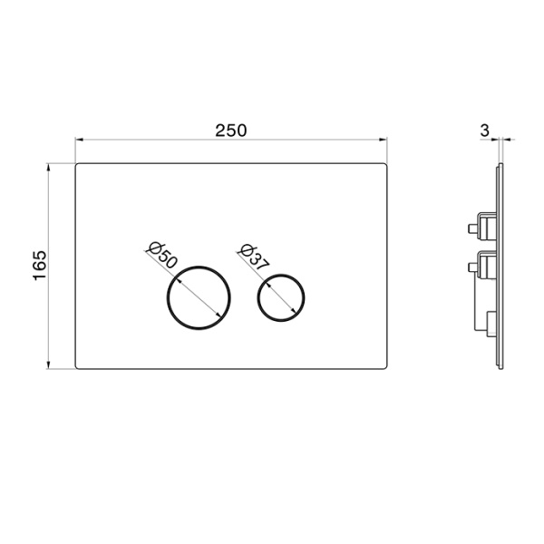 Newform X-Steel 316 Клавиша смыва для унитаза, двойная, для систем инсталляций TECE, цвет: PVD Br. Gold 