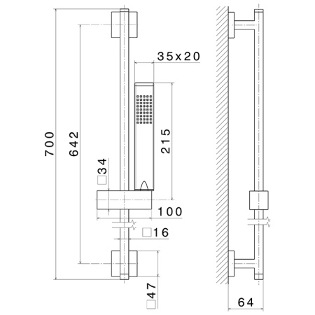Newform Shower Комплект для ванны с ручным душем из латуни и гибким шлангом длиной 150 см,  цвет:  хром 