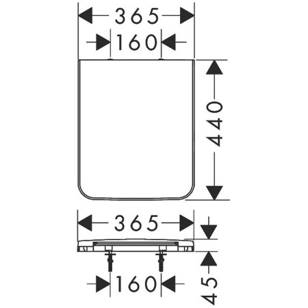 HG EluPura Original Q Сидение для унитаза с микролифтом, с верхним креплением, белый 