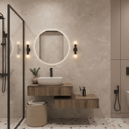 Тумба под раковину/столешницу Токио премиум , Древесина Аттик 80, без вырезов в  столешнице. 