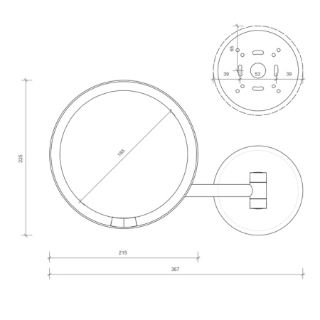 Decor Walther Round Just Look WR Косметическое зеркало 21.5см питание 220В, подвесное, увел. 5x, подсветка LED, цвет: белый матовый (Снято с пр-ва) 