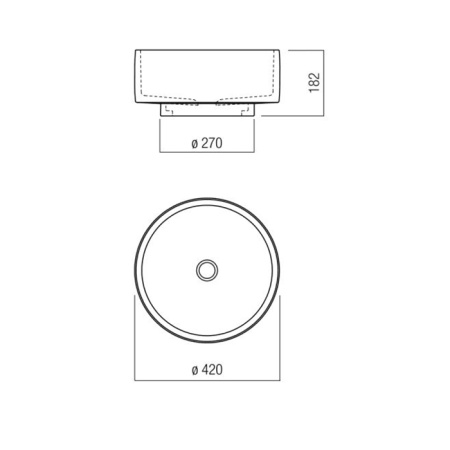 AGAPE CENOTE Раковина Ø420х182 мм., для установки на столешницу, цвет Natural clay 