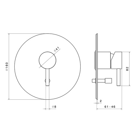 Newform X-Steel 316 Внешняя часть смесителя для душа с автоматическим переключателем на 2 потока, цвет:  PVD brushed pale gold 