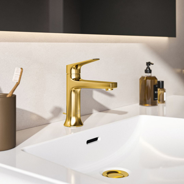 Ideal Standard La Dolce Vita Смеситель для раковины, на 1 отв, с донным клапаном, цвет: PVD Brushed Gold 