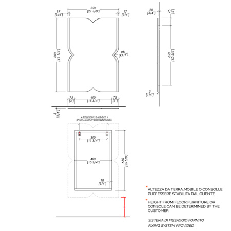 Devon Papillon Зеркало 500xh800x21 мм с с фацетом, декоративное 