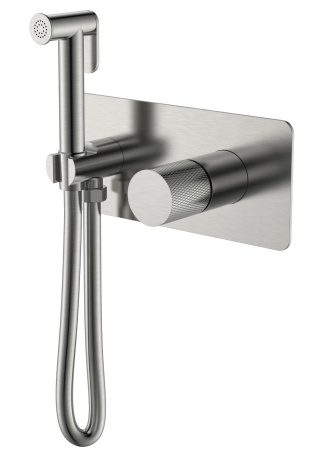 Смеситель гигиенический STICK Nikel Brush c ручкой TOUCH 