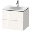 Duravit L-Cube Тумба подвесная под раковину # 234463, 2 ящика, 550x620x481мм, цвет White High Gloss
