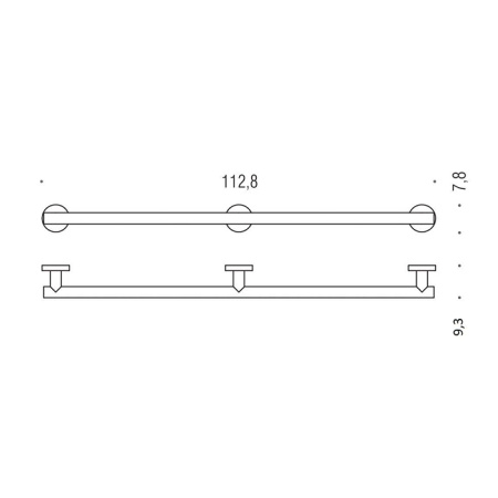 Colombo Complementi Поручень для инвалидов, 112.8см., с держателем для т/б., цвет: хром 