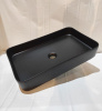 White Ceramic Blade, накладная прямоугольная раковина 65x40x11,5h см, цвет черный матовый 
