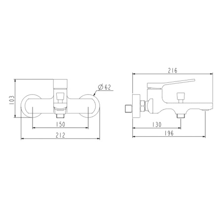 NEMO NM-1351-BGM Смеситель для ванны BRUSH GUN METAL (БРАШИРОВАННЫЙ АНТРАЦИТ) 