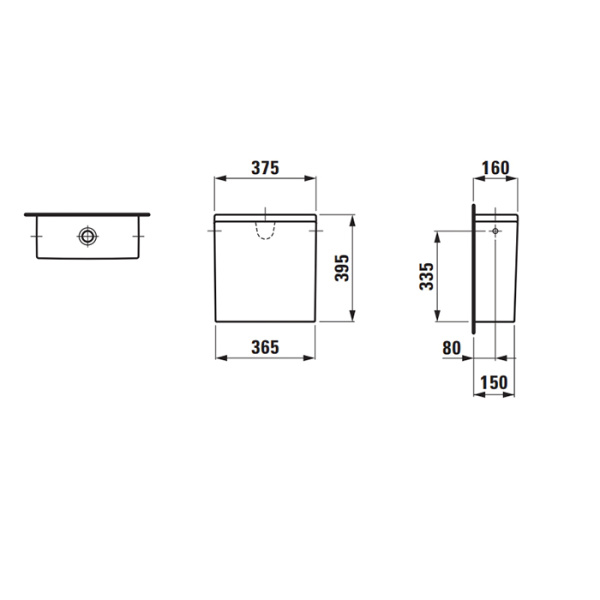 Laufen VAL Бачок для моноблока с механизмом слива, подвод сбоку, цвет: белый 