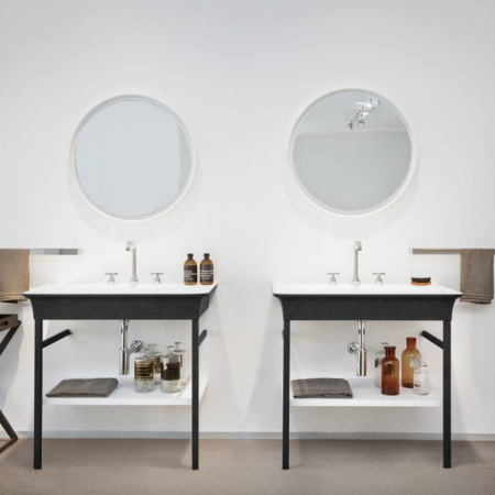 Agape Novecento XL Консоль под раковину с полкой 85.2x49.7x72.7 см, цвет: матовый темный серый 