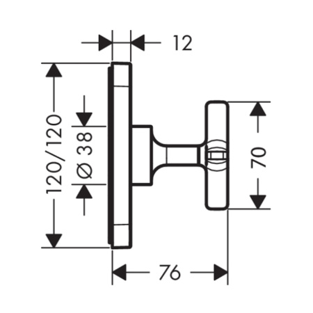 AX Citterio E Встраиваемый запорный вентиль, ½’ или ¾ (внешняя часть), цвет: шлифованная бронза 