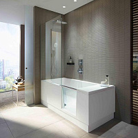 DURAVIT Shower + Bath Bathtub Ванна 1700х750хh2105 мм, прямоугольная с входной дверью и душевой шторкой, SX - левосторонняя, цвет: белый