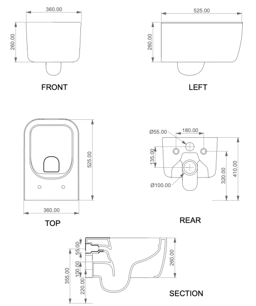 Комплект: Подвесной унитаз с крышкой и креплением GSG Ceramic Design Brio BRWCSO000+BRCOPRSLTICR000+ACS40EX, белый глянцевый 
