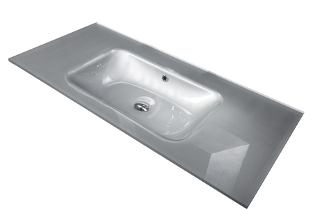 Столешница стекло 100см моноблок СЕРЕБРО 