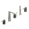 THG Montaigne marbre Grand Antique à manettes Смеситель для ванны набортный на 5отв., Цвет: Matt nickel PVD 