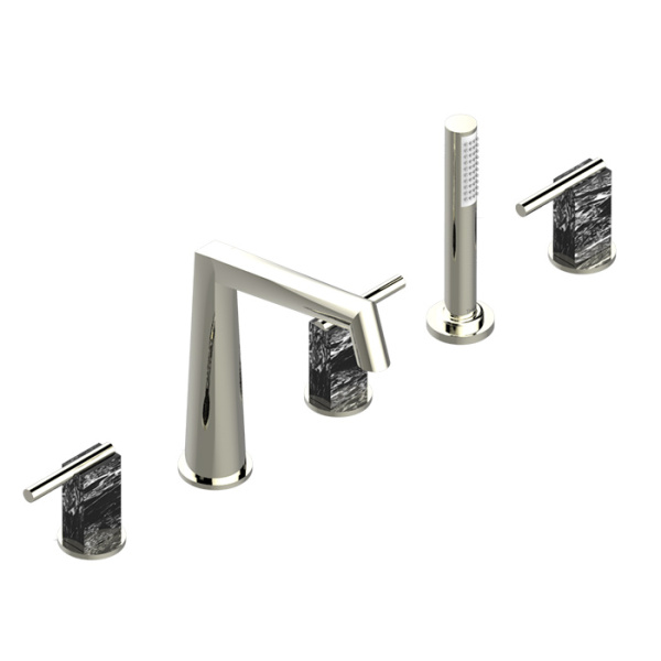 THG Montaigne marbre Grand Antique à manettes Смеситель для ванны набортный на 5отв., Цвет: Matt nickel PVD 