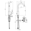 FIMA|Carlo Frattini Spillo Up Смеситель для раковины, вращающийся излив, без донного клапана, цвет черный хром 