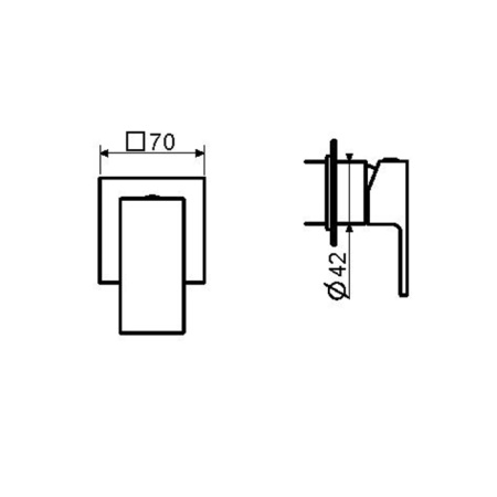 Plumberia Selection Внутренняя часть встраиваемого смесителя,универсальная, 1 выход, диам.35мм 