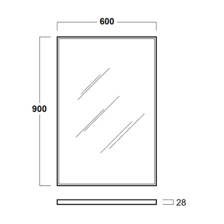 SIMAS Frozen Зеркало 90х60 см, рама хром 