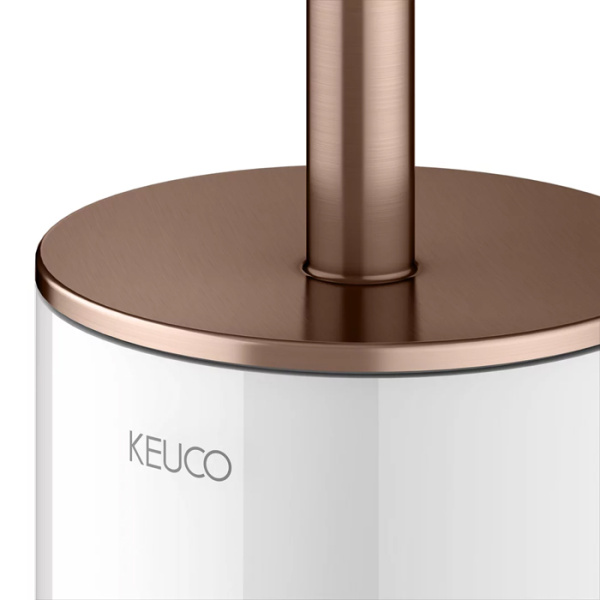 Keuco EDITION 400 Ерш подвесной c крышкой, съемная вставка, корпус хрустальный матовый, скрытый крепеж и запасная щетка в к-те цвет:  brushed red gold 