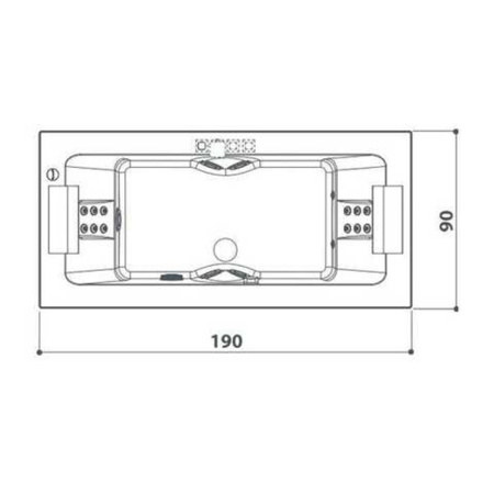 Jacuzzi Sharp Double  Ванна Rainbow&Clean System 190x90x57см, гидромассажная, свободностоящая,  без панелей,без смесителя, цвет: белый/хром 