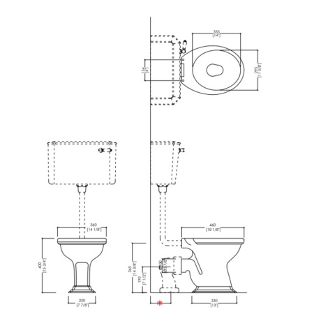 Devon Etoile/Oxford Патрубок для низкого бачка, цвет: золото светлое 