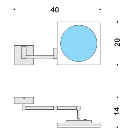 Colombo Complementi Зеркало косметическое, увеличение х3, подсветка, цвет: хром 