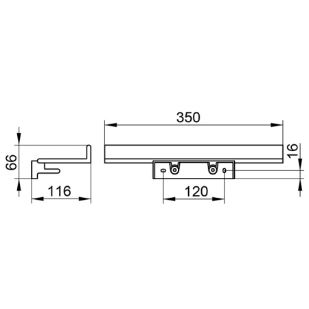 Keuco REVA Полочка для душа, встроенный крючок, съемный, скрытый крепеж в к-те для привинчивания или приклеивания цвет: черный матовый 