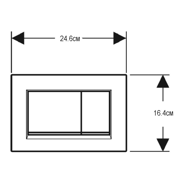 Geberit Sigma20 Клавиша для двойного смыва, квадратная: черные, декор. полоски: черный матовый (бывшая Sigma30) 
