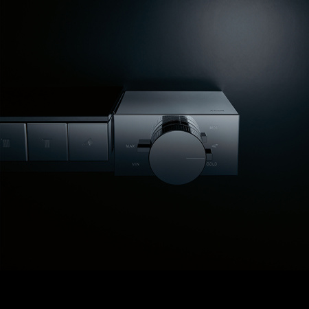 AX Edge Термостат для душа, на 3 источника, комбин монтаж (внешняя часть), цвет: хром 