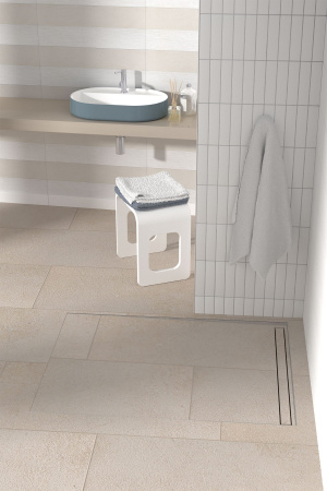 Дренажный канал 70 см, решетка под плитку, гидрозатвор, ABS, горизонтальный выход OMP Tea Renova Unseen 5953.905.8 