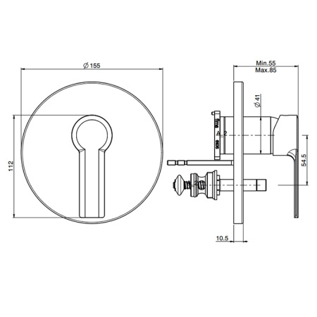 Fima Carlo Frattini, Bathroom Mast Смеситель для душа, встраиваемый, с переключателем на 2 источника, без внутр. части, цвет-хром 